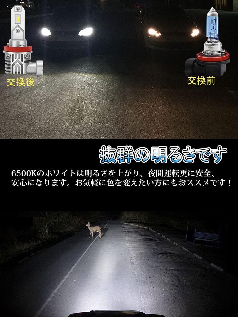 Faro LED Briteye H11 para Coches, Compatible con Inspección del Vehículo, 6.500K, Blanco, H8, H9,
