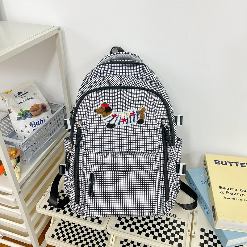 Plaid Schoolbag Women's Large Capacity Backpack Student Backpack