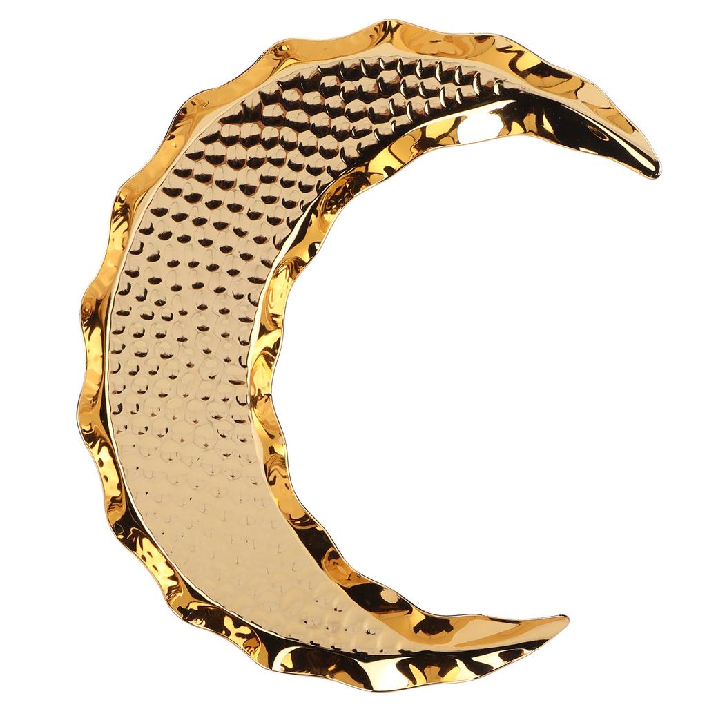 Serving Platter Zinc Alloy Fruit Plate Contemporary HalfMoon Shape Tableware for Home Decoration