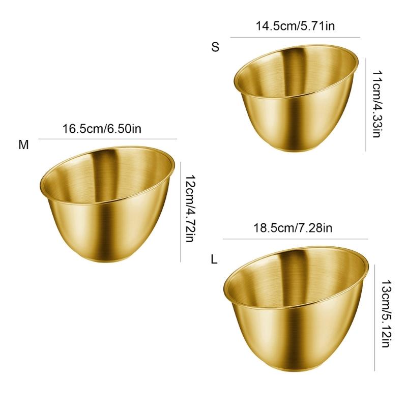 Slanted Salad Serving Bowl Korean Vegetable Holders for Restaurant Use Large Capacity Stainless Steel Tableware