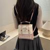 Schoolbag Korean version of small fresh college style 1011 large capacity plaid splicing new fashion texture backpack bag women