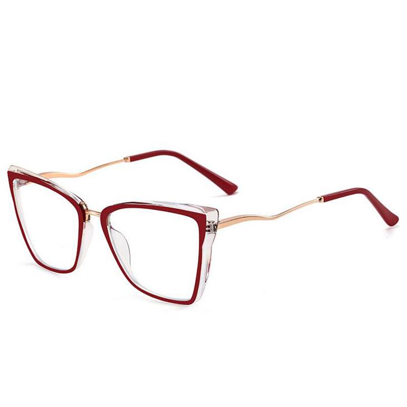 Women Men Anti-Blue Light Cat Eye Myopic Glasses +Metal Myopia Photochromic Prescription Eyeglasses 0 -0.5 -0.75 To -6.0