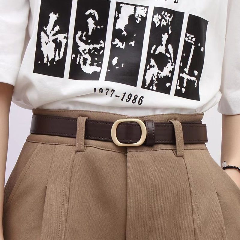 Versatile No Womens Hole Belt In Round Gold Black And Coffee Perfect For Style Student