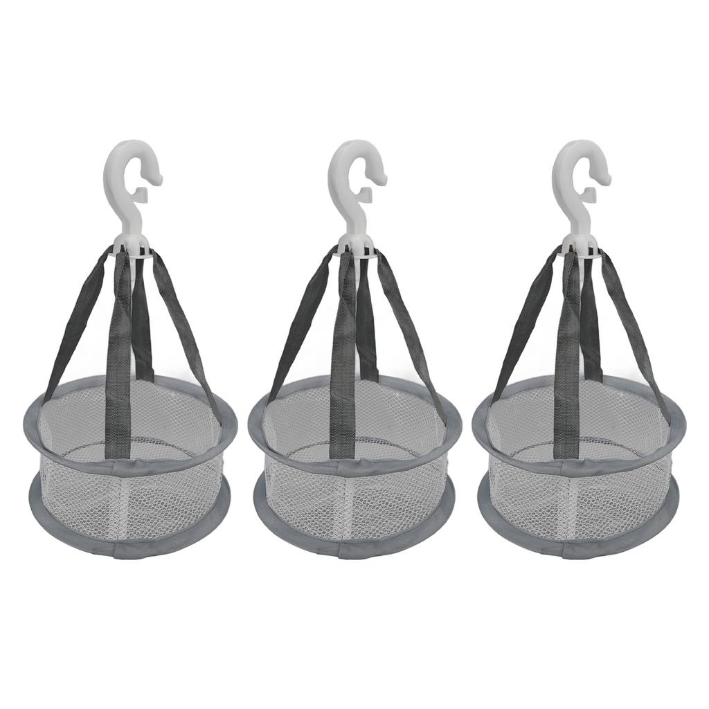 3 Stück Hängender Netzkorb Trockner Mini Belüfteter Winddichter Trockenständer für Make-up Pinsel Werkzeuge