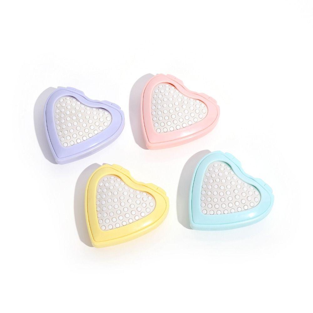 Candy Color Heart Hair Comb with Mirror Mini Anti-static Folding Airbag Comb Air Cushion Comb Hairdressing Massage Comb