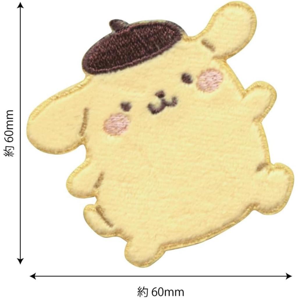 Pioneer Sanrio Characters Pompompurin Mukyumukyu Patch with 1 Piece Height 60mm X Width 60mm Dual Use Type Sticker/Iron SCW650-SCW60