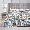 Riley Blake C12512 Coperta in Flanella T-Thomas The Train Friends Binari del Treno Biancheria da Letto Super Calda Coperte per Copriletto Divano Letto