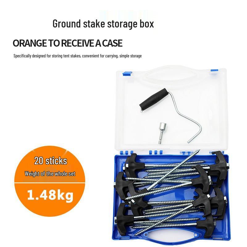 22-Piece Steel Outdoor Camping Tarp & Tent Stake Set