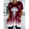 Summer Printed Short-sleeved T-shirt with Pockets