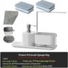 Manual Press Soap & Sponge Holder Dispenser for Kitchen & Bathroom