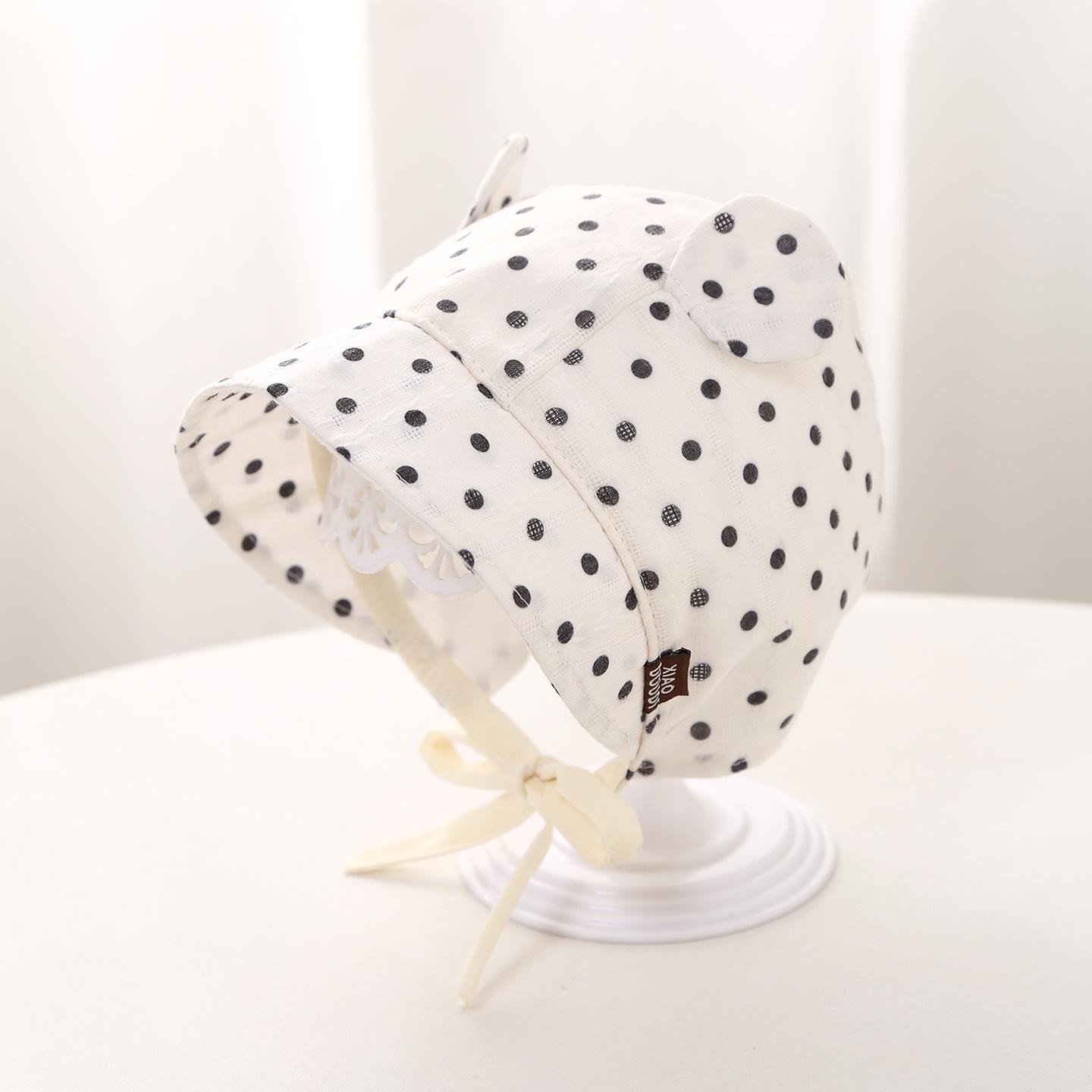 

Stylish Baby Sun Hat with Wide Brim and Ties, Perfect for Spring, Summer, and Autumn with Princess Ear Protection Circumference 48cm