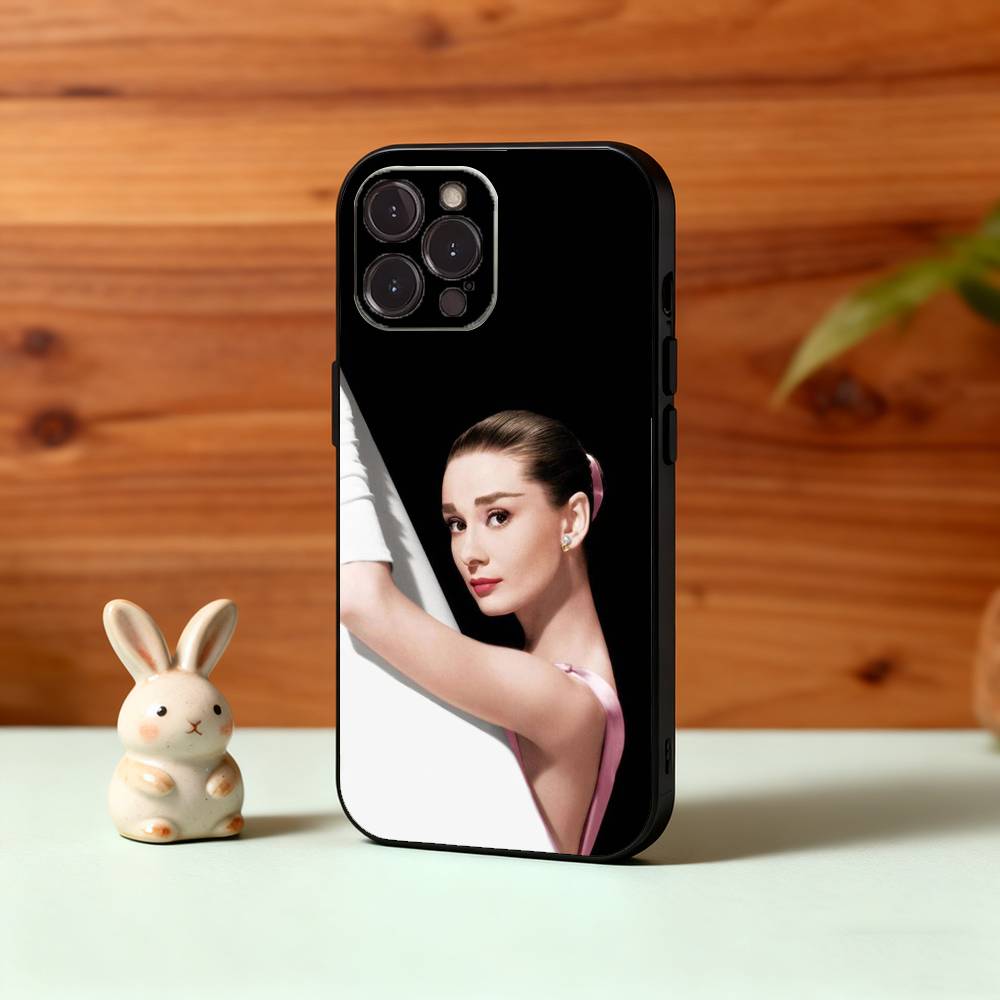 A-Audrey H-Hepburn A-Actor Phone Case For iPhone17,16,15,14,13,12,Plus,Pro Max, 5G Others Soft Black Cover