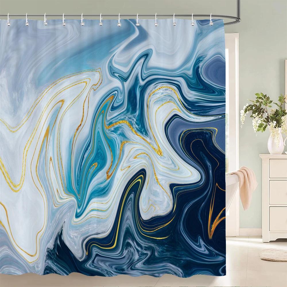 Waterproof Polyester Fabric 3D Bath Curtain Geometric Figure for Bathroom Curtain Shower Curtain Long 180*200cm