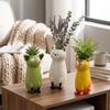 Unique Cat Shaped Flower Vase Aesthetic Quirky Cat Planter Creative Art Cat Bud Vase  Office Decor