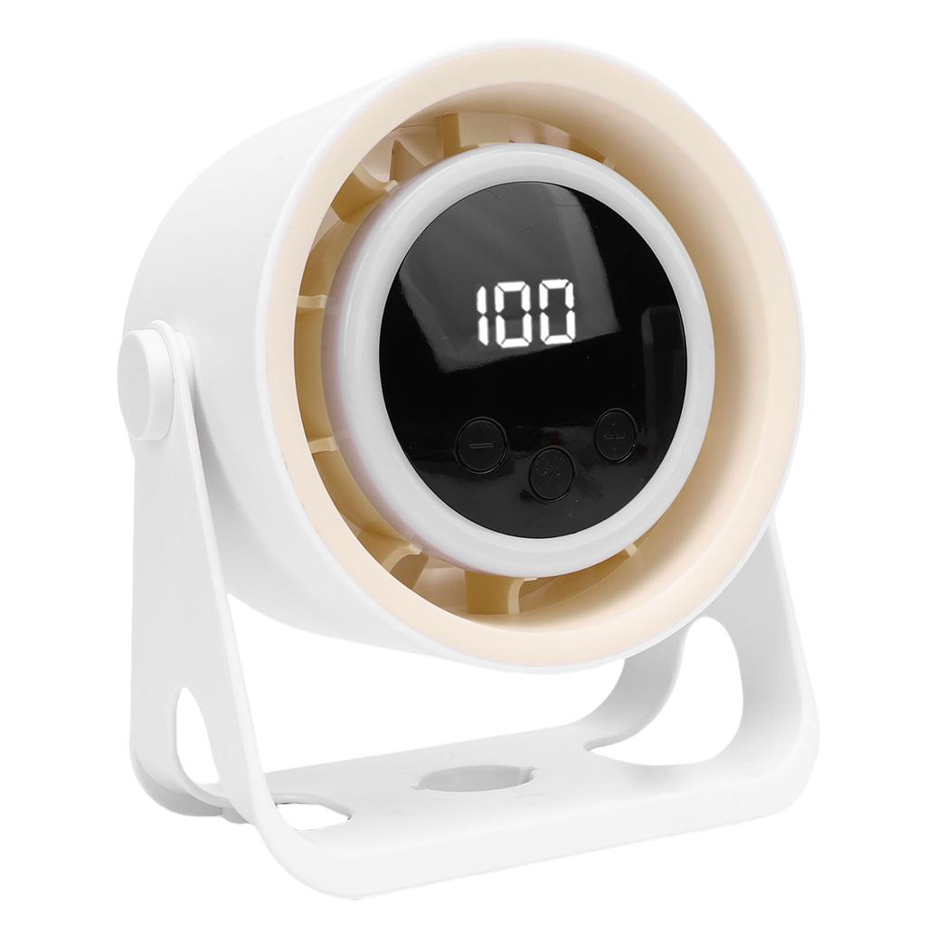 Desk Fan 5 Speeds USB Rechargeable Quiet Portable Desktop Cooling Fan with Light for Office Bedroom Outdoor Camping