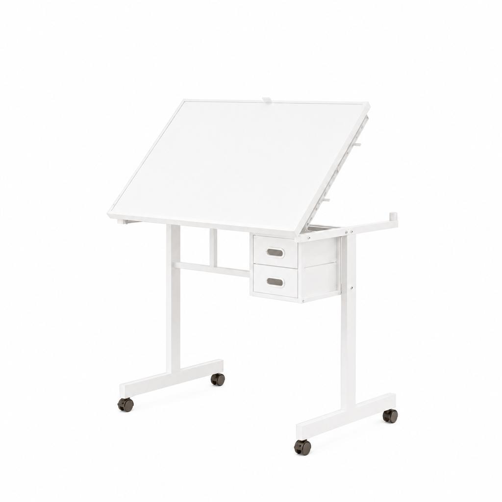 1000 pieces Jigsaw Puzzle metal Table board for adults gift with 4 trays and 2 Drawers (white)