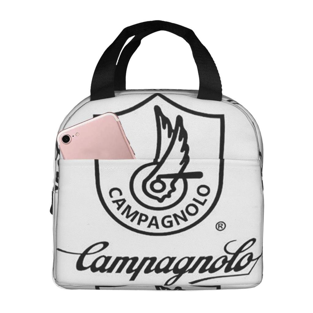 Campagnolo Vintage Italian Cycling Tour Insulated Lunch Bag for Women Children Portable Food Boxes Thermal Lunch Box Tote