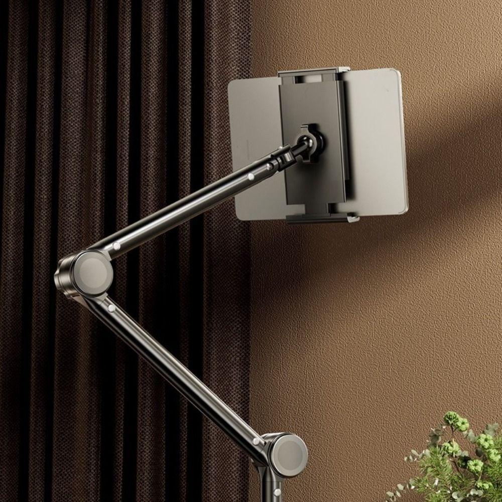 Carbon Steel Phone Tablet Holder 360° Rotating Mobile Tablet Mounting Stand Pad Tablet Bracket Bed