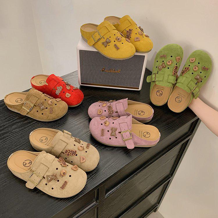 Retro Women's Closed-Toe Thick-Soled Clog Slippers - Spring/Summer 2025 Collection