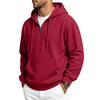 Men’s New Autumn/Winter Casual and Stylish Waffle-Weave Half-Zip Long-Sleeved Hooded Sweatshirt
