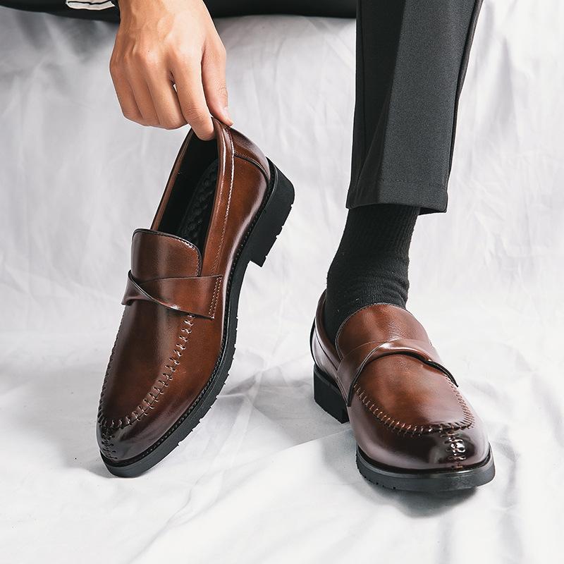 

Casual leather shoes new British business pointed inner height increase CM hairstylist Doudou 45 standard leather shoe size