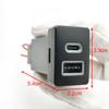 1PC Car Dual Charger Socket QC3.0 USB Type-C PD Charging Outlet Power Adapter Phone For Toyota LC120 Prado