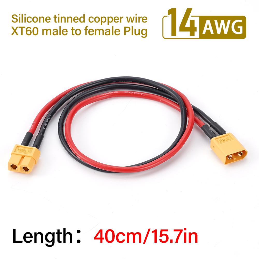 4AWG XT60 Male To XT60 Female End Wire Long Silicone Tin-Plated Copper Wire For Automotive Mobile Power Stations