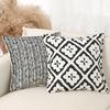 Luxury Black White Chenille Jacquard Pillowcase Vintage Farmhouse Cushion Cover Premium Ins Style Sofa Decor