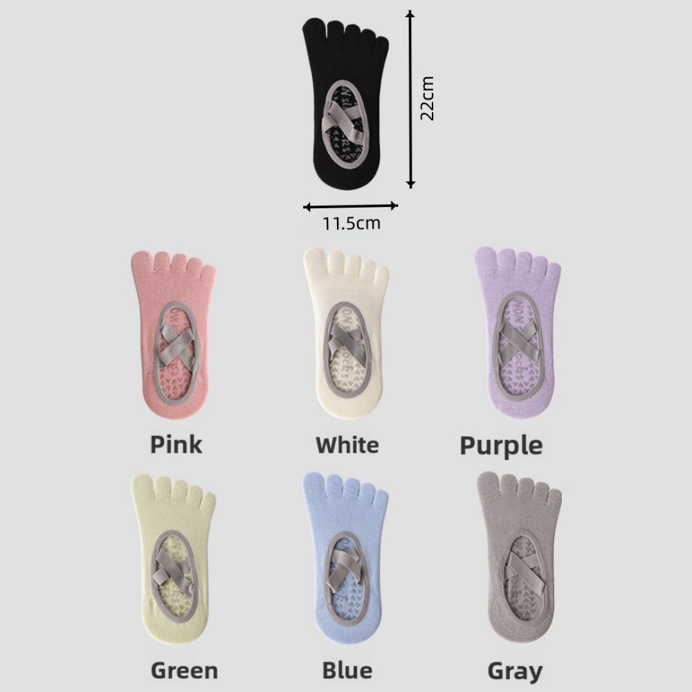 Breathable Five-Finger Socks Anti-slip Grip Pilates Boat Socks New Yoga Socks  for Home Exercise