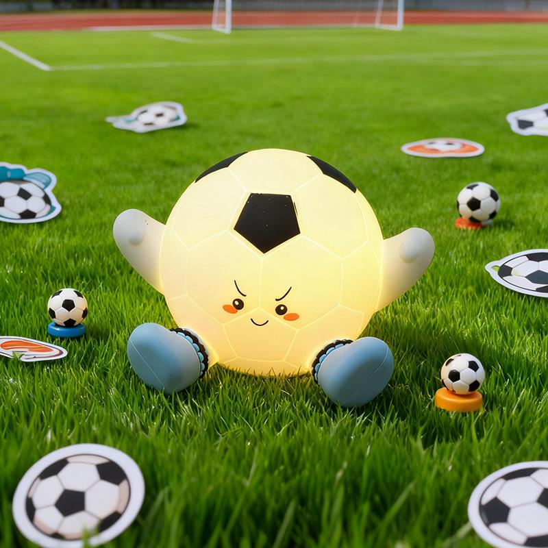 Silicone Football LED Night Light: USB-Powered, Touch-Activated, Timer Feature Warm Light