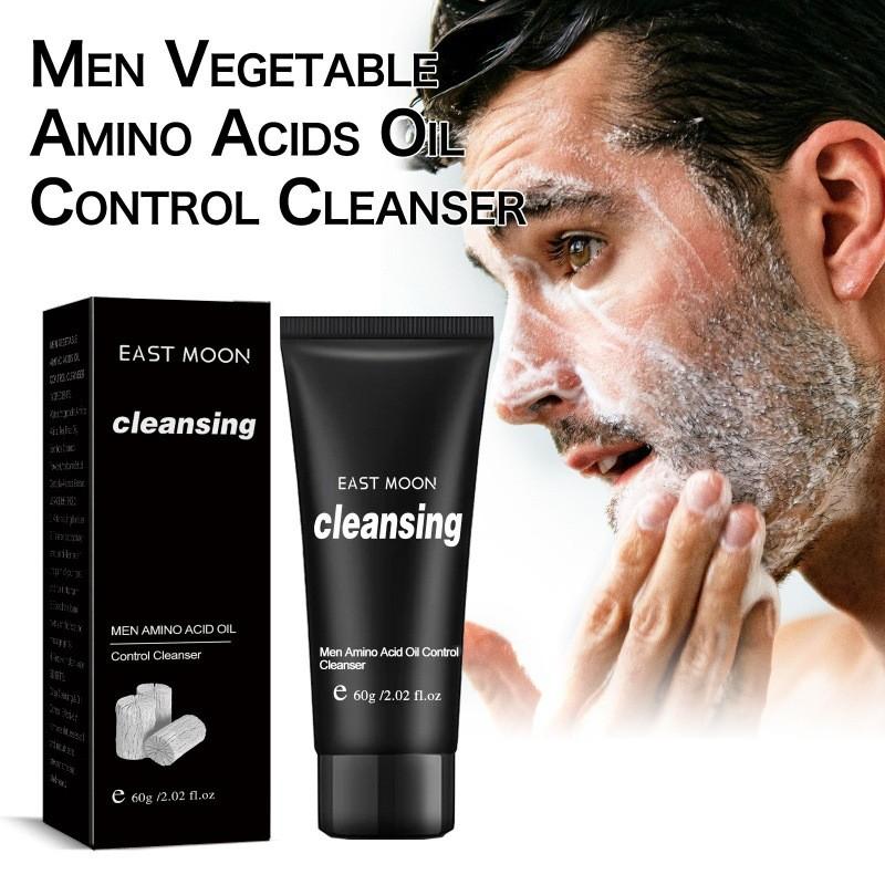 East Moon Men's Amino Acid Oil Control Facial Cleanser Deep Cleansing Acne Marks Pore Refining Brightening Skin