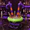 Space-saving Ice Bucket Halloween Inflatable Bucket, Witch Legs Beverage Tub, Portable Party Cooler Purple Orange for Decor, Outdoor Gathering