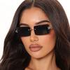 New Rimless Rectangle Vintage Metal Sunglasses Fashion Frameless Tinted Eyeglasses for Women Men UV400