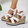 Fashion Summer Women's Sandals New Wedge Heeled Sandals Women 2025 Chunky Platform Women Shoes Fashion Ankle Buckle Thick Sole Sandalias
