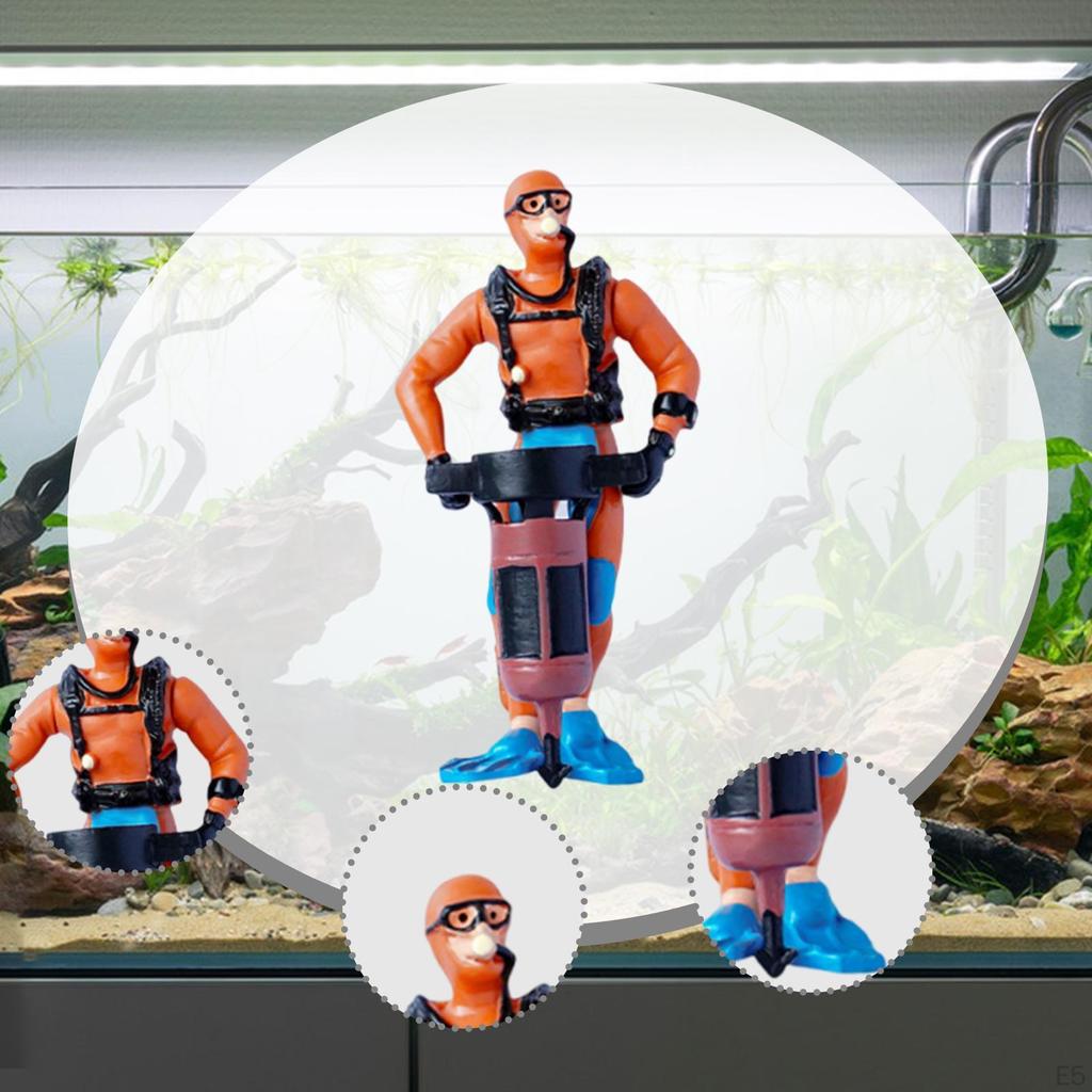 Diver Figure Tank Decorations, Creative Simulation Cute Figurine, Mini Aquarium