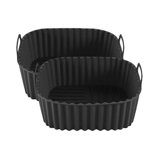 2 szt. Kwadratowe silikonowe wkłady do frytkownicy beztłuszczowej 8 cali Wielokrotnego użytku Koszyk do frytkownicy beztłuszczowej Garnek Wielokrotnego użytku Wkład do piekarnika Blacha do pieczenia do kuchni Mata do frytkownicy beztłuszczowej Akcesoria