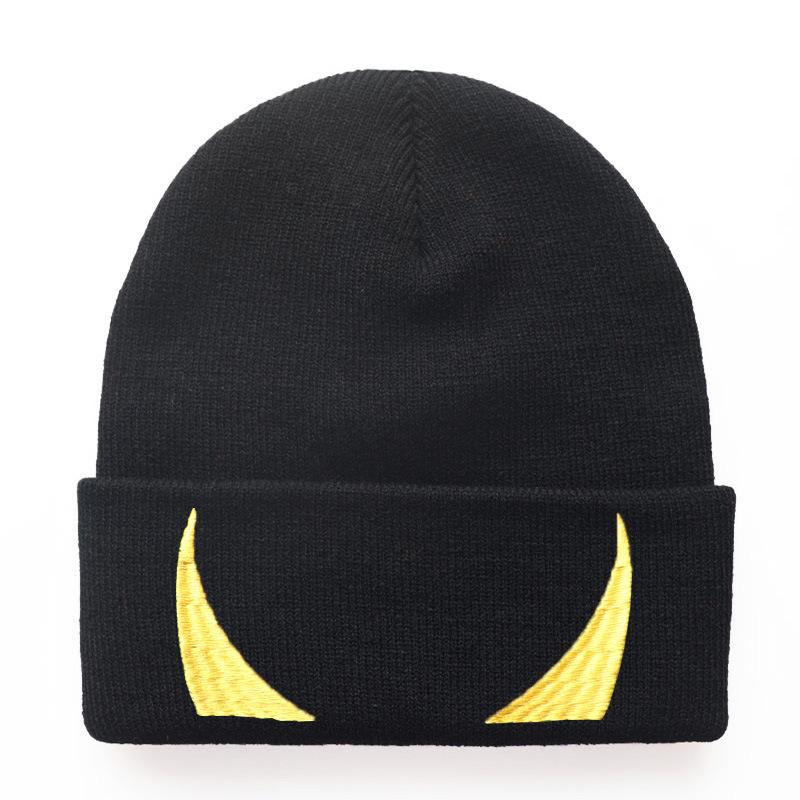 Popular in Europe and America devil horn Devil's Horns Embroidered Knit Hat Pullover Warm Hat Hip-Hop Woolen Hat