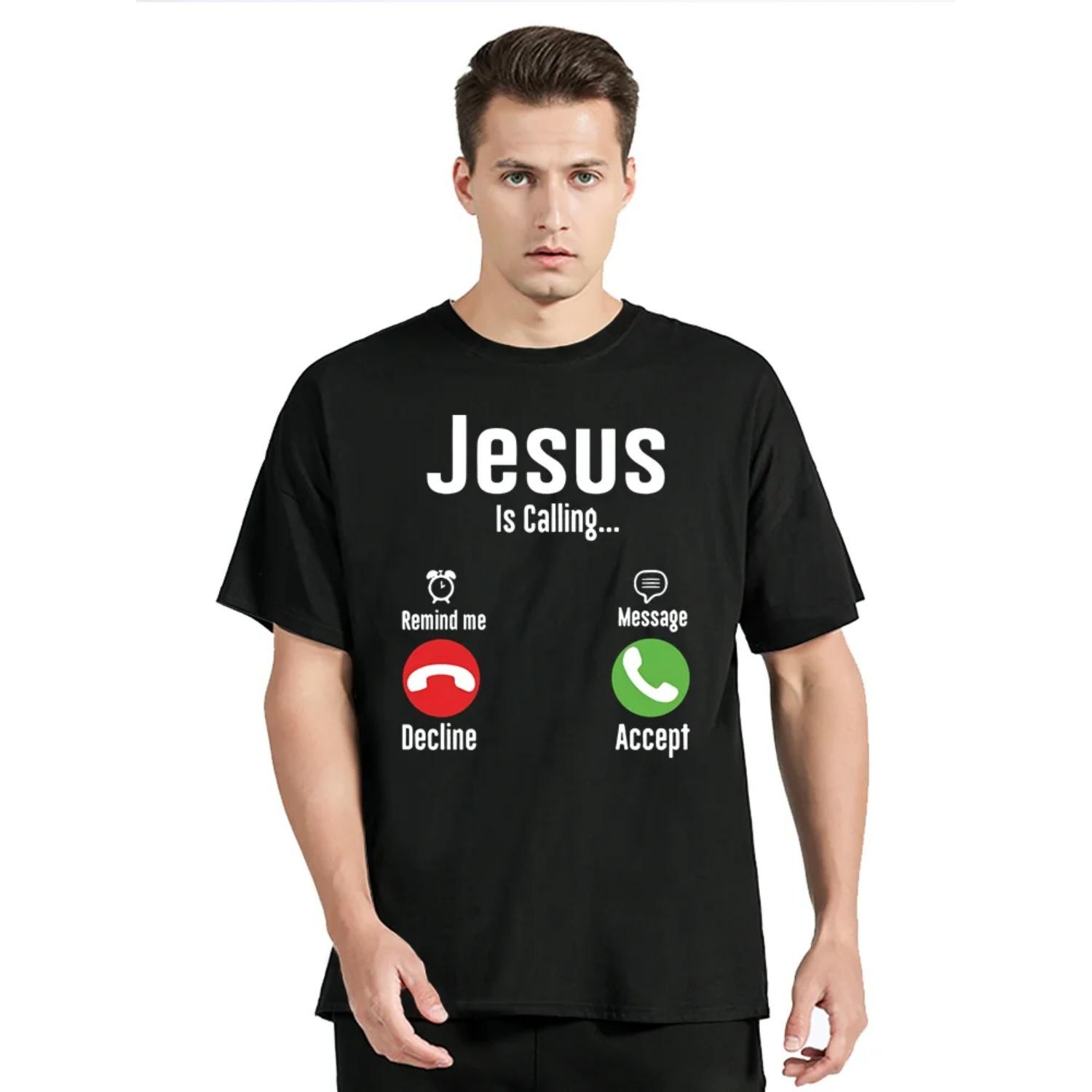 

Jesus Print T-shirts Mens Clothing Oversized T-Shirt Casual New Summer Streetwear Cotton O Neck Tshirt Harajuku Fashion T Shirt XXXXXL чорний