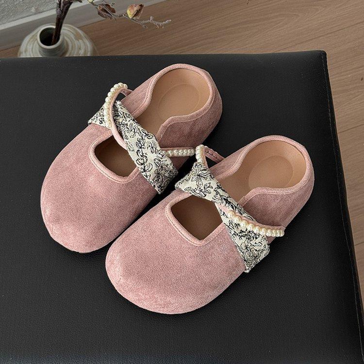 Thick-soled Inner Height Increase, One Pedal, Boken Shoes, Mary Jane Bag Head Half Slippers, Women's Spring and Summer Outer Wear 2025 New Models