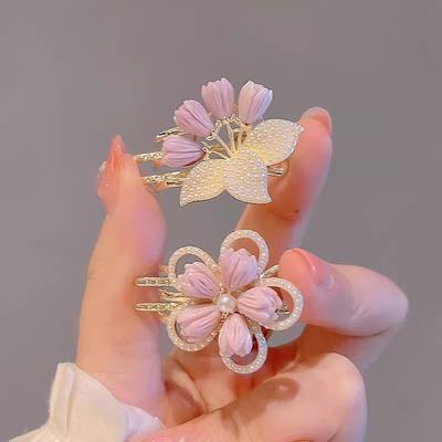 Mode Koreanischer Stil Legierung Seiten Haarspangen Haarclips Sommer Süß Niedlich Pony Clip Blumen Haarschmuck für Frauen
