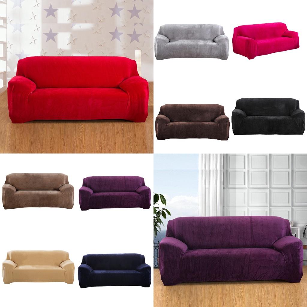 Wholesale Plush Sofa Cover Full Coverage Anti-slip Thick Single/three-person Amazon/wish/cross-border Hot