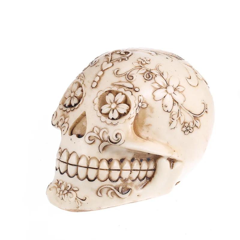 Gothic Culture Resin Skull Decor Statue -Steampunk Skull Halloween Decoration Party Decoration Props Home Bar Decoration