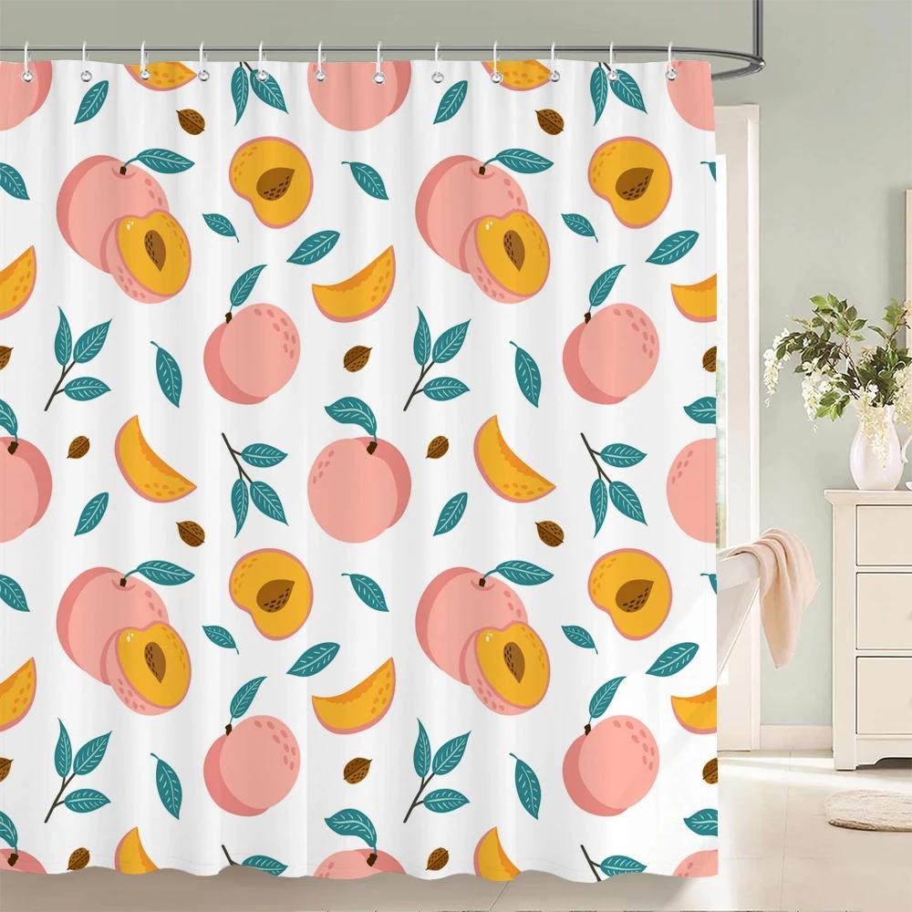 Modern Fresh Fruit lemon Bath Curtain Waterproof Fabric Shower Curtain With 12 Hooks Bathtub Screen for Bathroom Home Decorate
