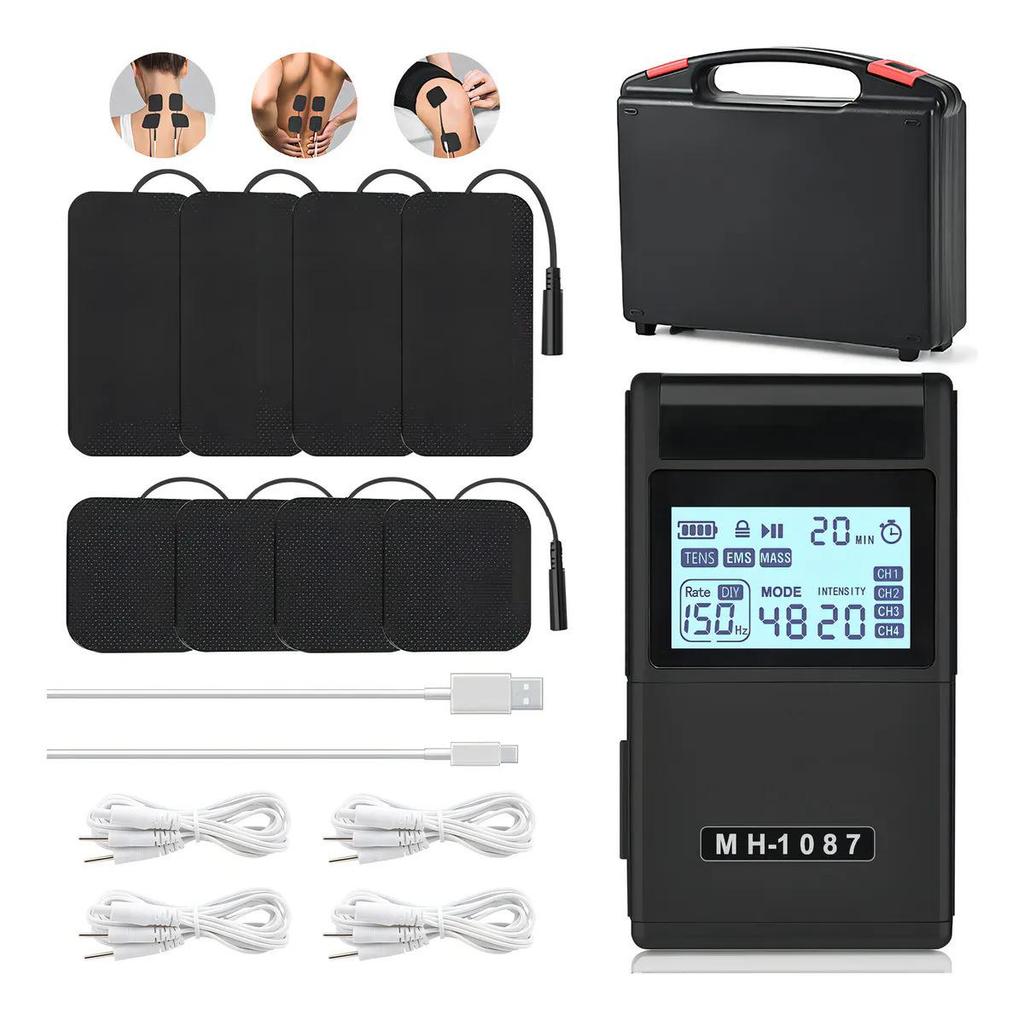 Cross-Border TENS & EMS Meridian Therapy Device: 60 Modes, 4-Channel Pulse Massager for Shoulder, Neck & Cervical Spine.