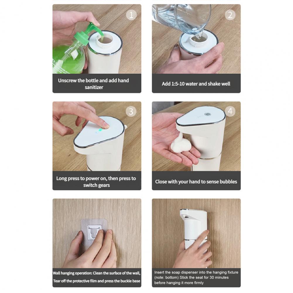 Rgb Light Touchless Soap Dispenser Sensor Soap Pump Touchless Rgb Light Soap Dispenser with Induction 3-stage Foam for Automatic