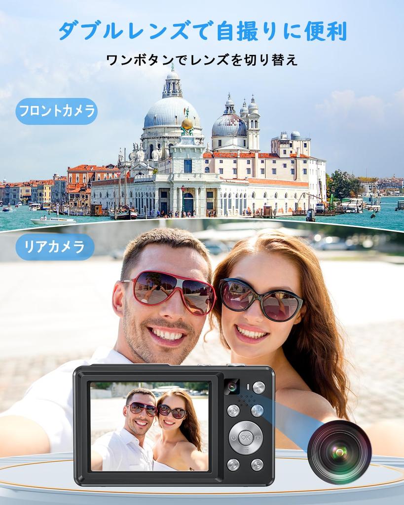 4K Digital Selfie AF Compact 16x Large YouTuber 32GB Card Black Camera, Camera, Autofocus, Camera, Zoom, Flash, Rechargeable, Capacity, Camera,
