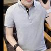 Men's Trendy Summer Short-Sleeve Polo with Korean-Style Color-Block Lapel