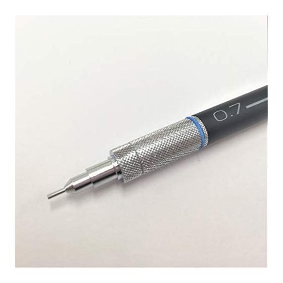 Takeda Drafting Mechanical Pencil, Fixed Sleeve, Metal Grip and Knock, 0.7mm, Lightweight, with Hardness Indicator, 4mm Long Sleeve