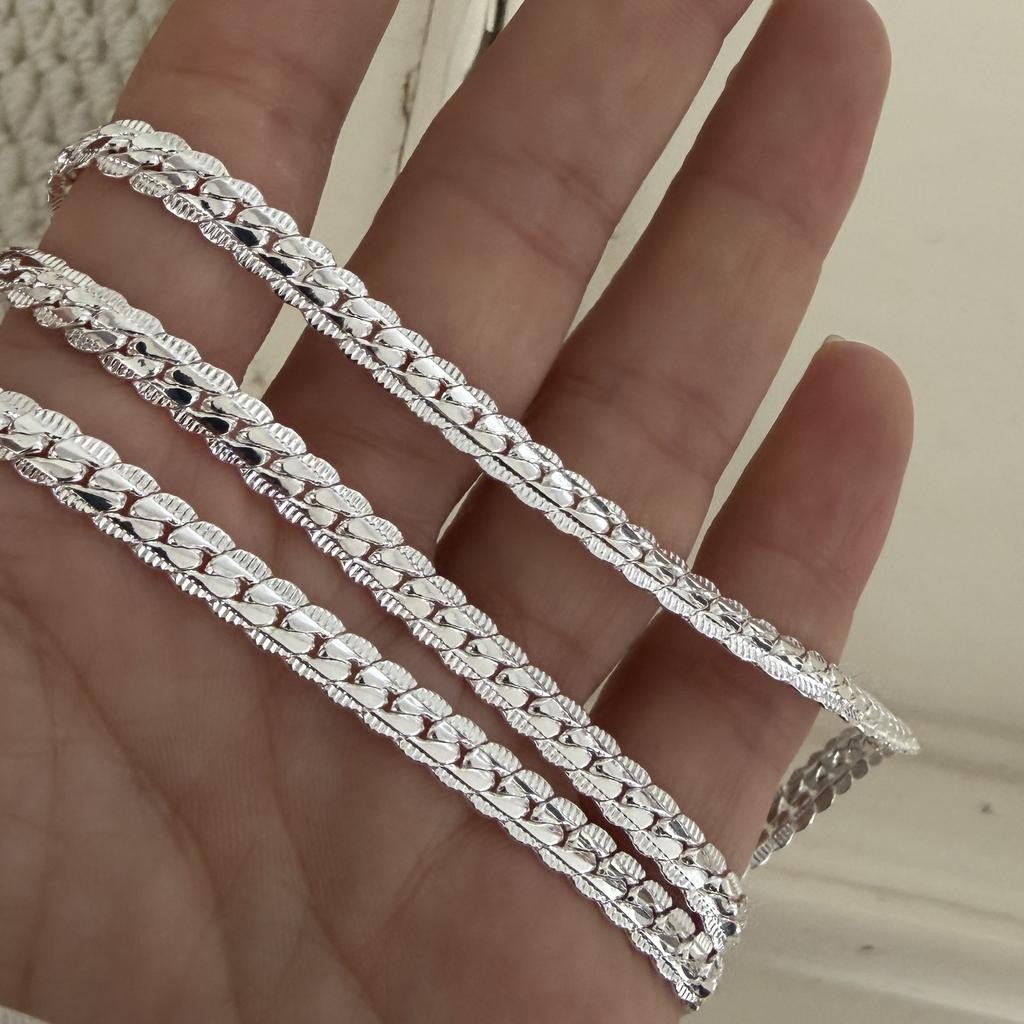 S925 Sterling Silver Necklaces For Women Simple Minimalist Pendant Necklaces Simple 50 60 CM Chain Necklace Birthday Gift