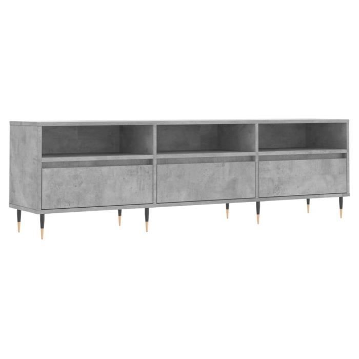 VidaXL Meuble TV gris béton 150x30x44,5 cm bois d'ingénierie 831264